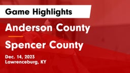 Anderson County  vs Spencer County  Game Highlights - Dec. 14, 2023