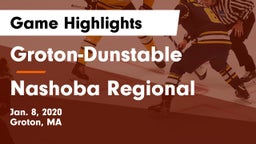 Groton-Dunstable  vs Nashoba Regional  Game Highlights - Jan. 8, 2020