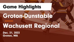 Groton-Dunstable  vs Wachusett Regional  Game Highlights - Dec. 21, 2022