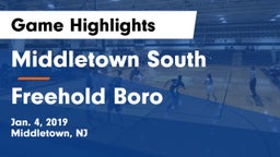 Middletown South  vs Freehold Boro  Game Highlights - Jan. 4, 2019