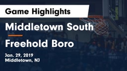 Middletown South  vs Freehold Boro  Game Highlights - Jan. 29, 2019