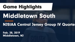Middletown South  vs NJSIAA Central Jersey Group IV Quarter Finals Game Highlights - Feb. 28, 2019