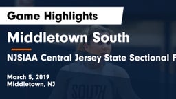 Middletown South  vs NJSIAA Central Jersey State Sectional FINALS Game Highlights - March 5, 2019