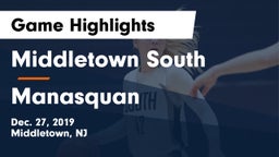 Middletown South  vs Manasquan  Game Highlights - Dec. 27, 2019