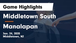Middletown South  vs Manalapan  Game Highlights - Jan. 24, 2020