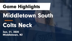 Middletown South  vs Colts Neck Game Highlights - Jan. 21, 2020