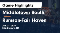 Middletown South  vs Rumson-Fair Haven  Game Highlights - Jan. 27, 2020