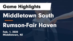 Middletown South  vs Rumson-Fair Haven  Game Highlights - Feb. 1, 2020