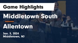 Middletown South  vs Allentown  Game Highlights - Jan. 3, 2024