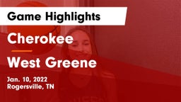 Cherokee  vs West Greene  Game Highlights - Jan. 10, 2022