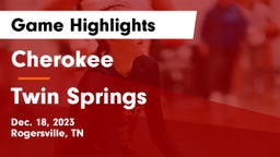 Cherokee  vs Twin Springs  Game Highlights - Dec. 18, 2023