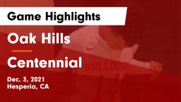 Oak Hills  vs Centennial  Game Highlights - Dec. 3, 2021