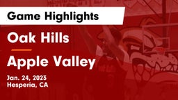 Oak Hills  vs Apple Valley  Game Highlights - Jan. 24, 2023