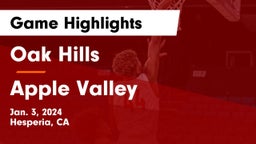 Oak Hills  vs Apple Valley  Game Highlights - Jan. 3, 2024