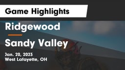 Ridgewood  vs Sandy Valley  Game Highlights - Jan. 20, 2023