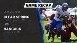 Recap: Clear Spring  vs. Hancock  2015