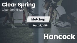 Matchup: Clear Spring vs. Hancock 2016