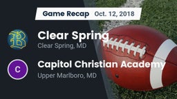 Recap: Clear Spring  vs. Capitol Christian Academy  2018
