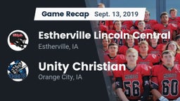 Recap: Estherville Lincoln Central  vs. Unity Christian  2019