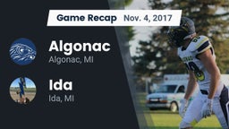 Recap: Algonac  vs. Ida  2017
