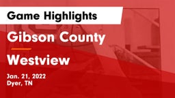Gibson County  vs Westview  Game Highlights - Jan. 21, 2022
