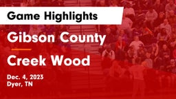 Gibson County  vs Creek Wood  Game Highlights - Dec. 4, 2023