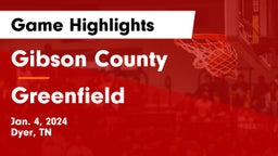 Gibson County  vs Greenfield  Game Highlights - Jan. 4, 2024