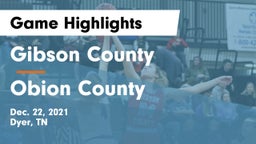 Gibson County  vs Obion County  Game Highlights - Dec. 22, 2021