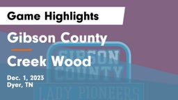 Gibson County  vs Creek Wood  Game Highlights - Dec. 1, 2023