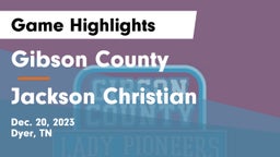 Gibson County  vs Jackson Christian  Game Highlights - Dec. 20, 2023