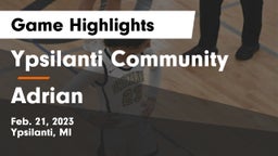 Ypsilanti Community  vs Adrian  Game Highlights - Feb. 21, 2023