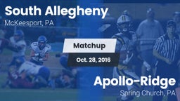Matchup: South Allegheny vs. Apollo-Ridge  2016