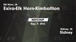 Matchup: Exira-Elk Horn-Kimba vs. Sidney  2016