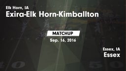 Matchup: Exira-Elk Horn-Kimba vs. Essex  2016