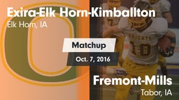 Matchup: Exira-Elk Horn-Kimba vs. Fremont-Mills  2016