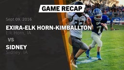 Recap: Exira-Elk Horn-Kimballton vs. Sidney  2016