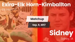 Matchup: Exira-Elk Horn-Kimba vs. Sidney  2017