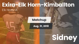Matchup: Exira-Elk Horn-Kimba vs. Sidney 2018
