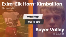 Matchup: Exira-Elk Horn-Kimba vs. Boyer Valley  2019