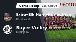 Recap: Exira-Elk Horn-Kimballton vs. Boyer Valley  2020