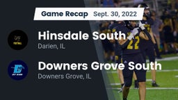 Recap: Hinsdale South  vs. Downers Grove South  2022