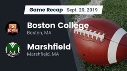 Recap: Boston College  vs. Marshfield  2019
