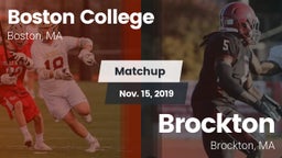 Matchup: Boston College vs. Brockton  2019