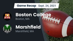 Recap: Boston College  vs. Marshfield  2021