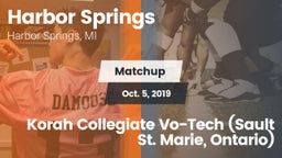 Matchup: Harbor Springs vs. Korah Collegiate Vo-Tech (Sault St. Marie, Ontario) 2019