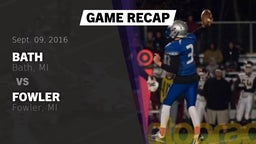 Recap: Bath  vs. Fowler  2016