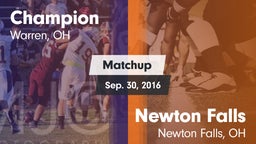 Matchup: Champion vs. Newton Falls  2016