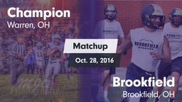 Matchup: Champion vs. Brookfield  2016