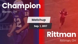 Matchup: Champion vs. Rittman  2017