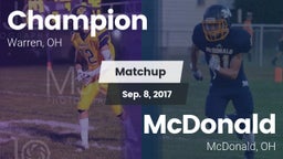 Matchup: Champion vs. McDonald  2017